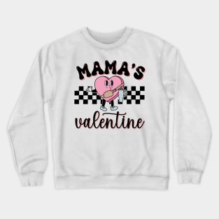 Mama's Valentine Groovy Style Crewneck Sweatshirt